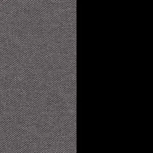 ткань серая/ черный гладкий
