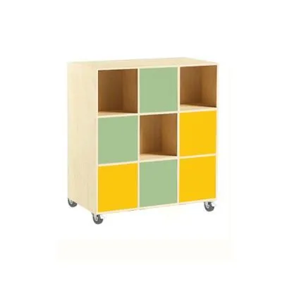 РК Стеллаж 8 трехсекционный двухсторонний мобильный 9 ячеек 1114х500х1179мм