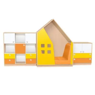 РК Стенка домик 3 с двумя  тумбами 1100х500х1300мм(600х350х600мм/900х350х900мм)