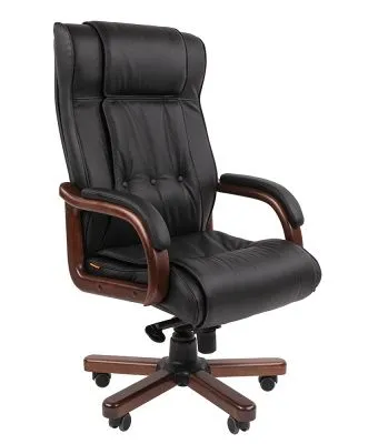 ТП653 Кресло руководителя, кожа/дерево
